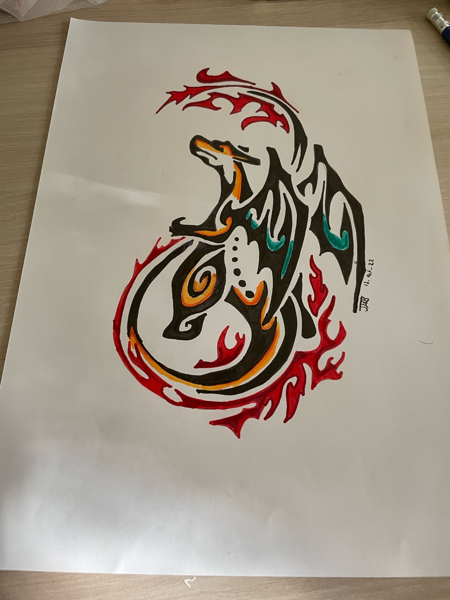 Dracofeu pokémon en tribal