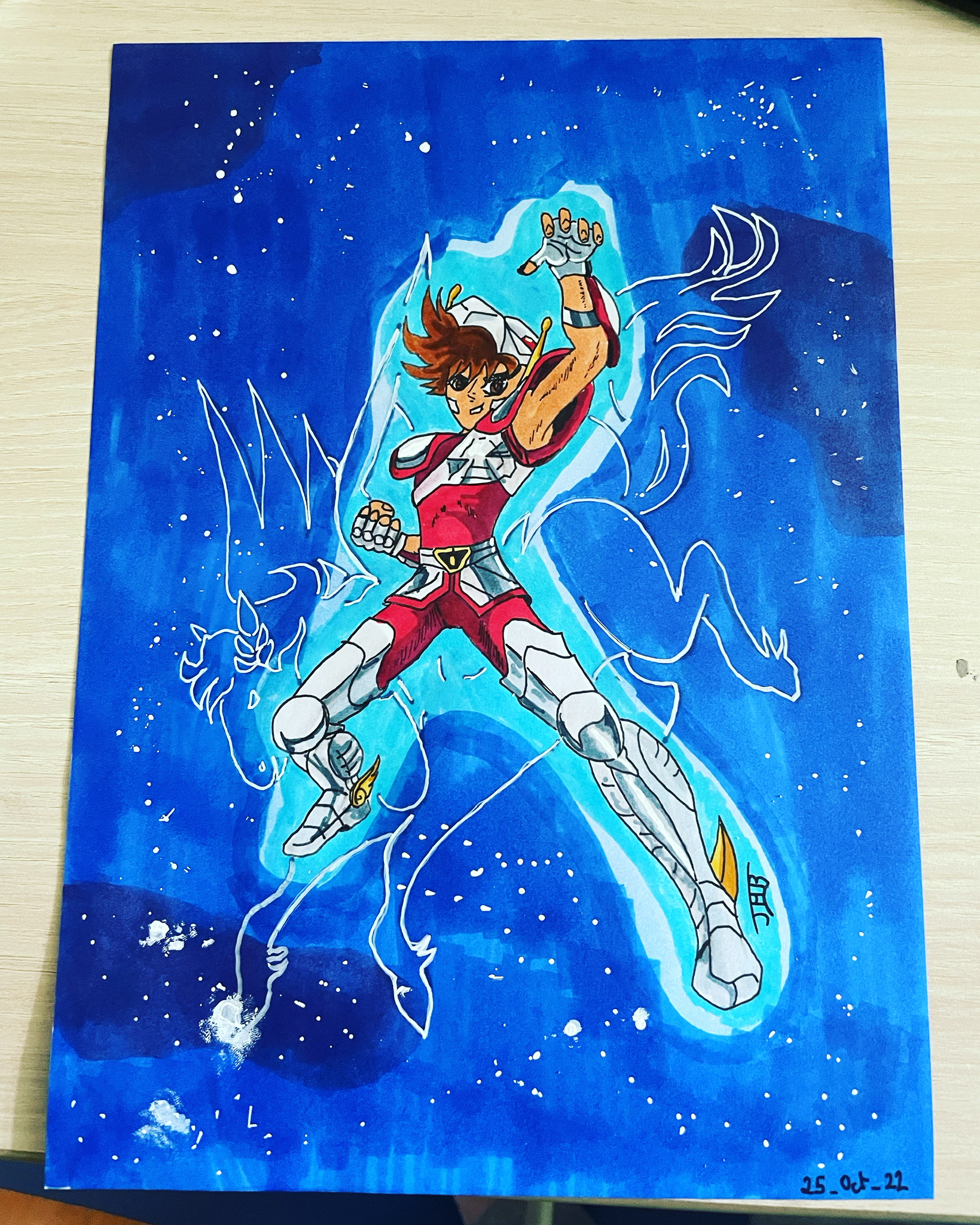 Dessin Seiya Pégase
